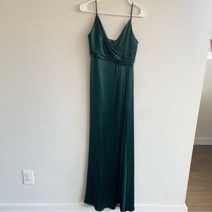 Revolve Jill Jill Stuart Wrap Front Gown in Spruce Color Dark Green